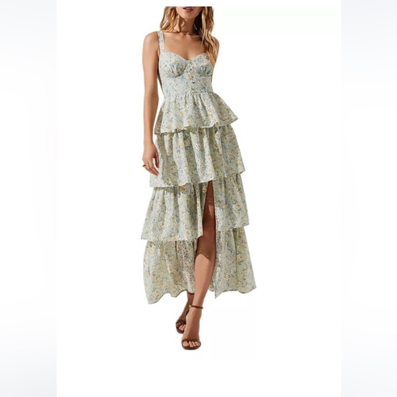 ASTR the Label Midsummer Tiered Floral Dress Size M - Picture 7 of 11